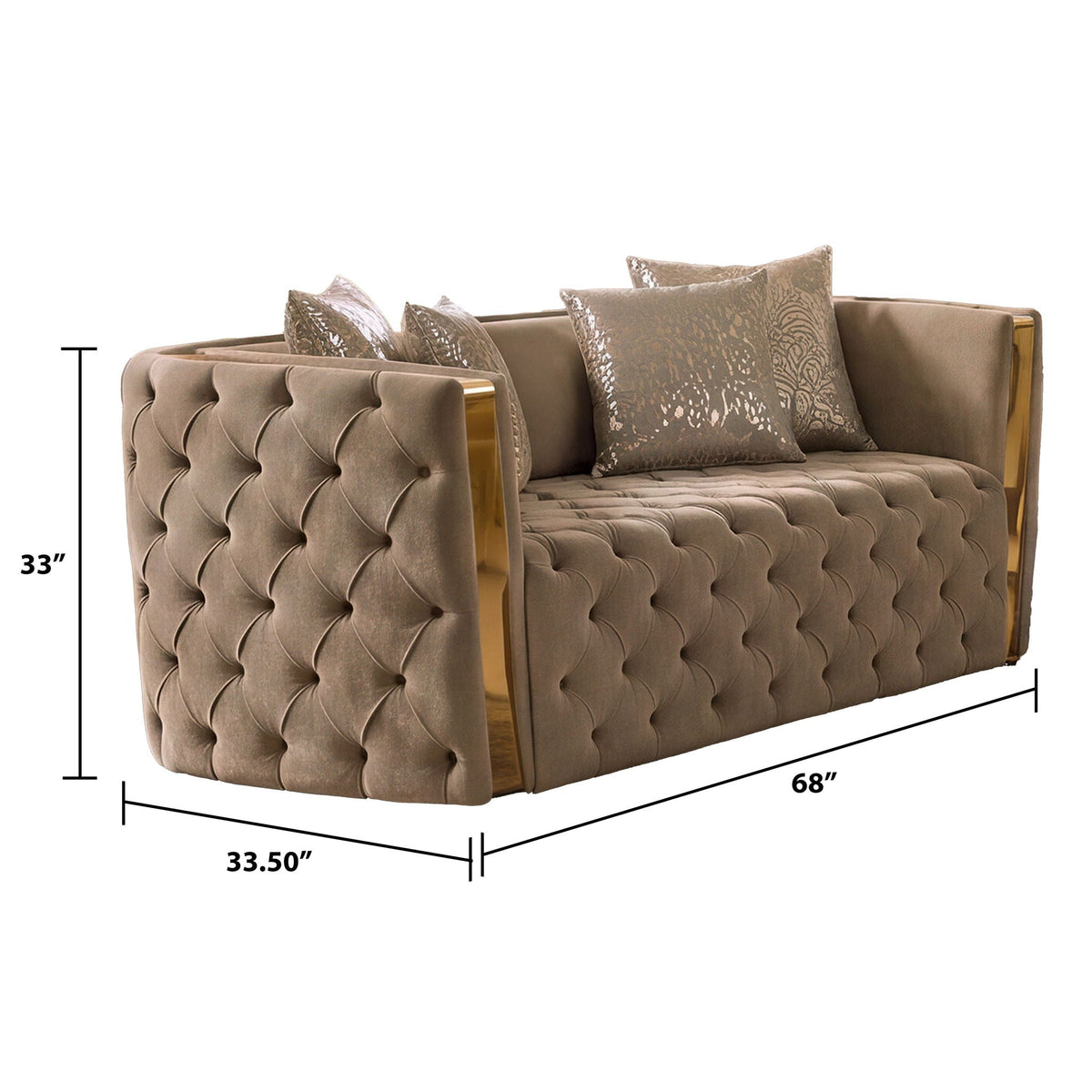 Naomi - Button Tufted Loveseat - Taupe Matrix Furniture Group