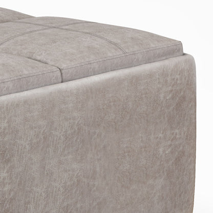Avalon - Square Coffee Table, Storage Ottoman Simpli-Home