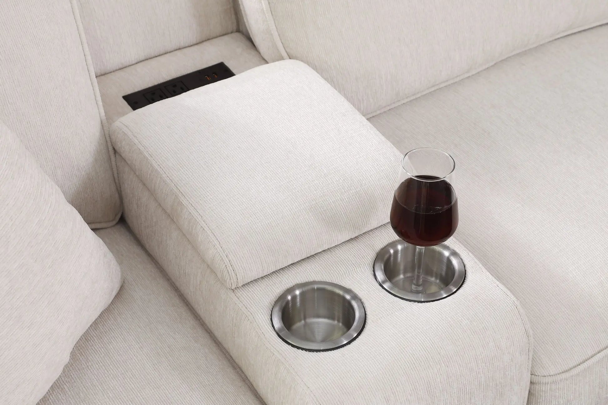 Rene - Sectional Sofa With Ottoman - Beige Urban Retreats