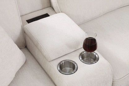 Rene - Sectional Sofa With Ottoman - Beige Urban Retreats