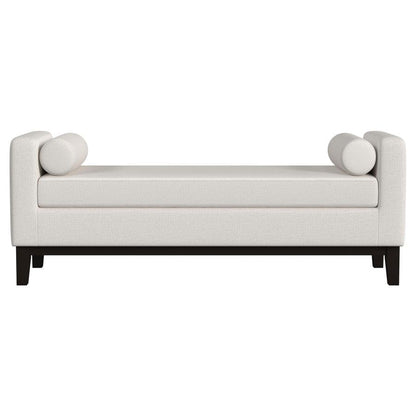 Rosie - Upholstered Accent Bench With Armrests - Vanilla Coaster Fine Furniture