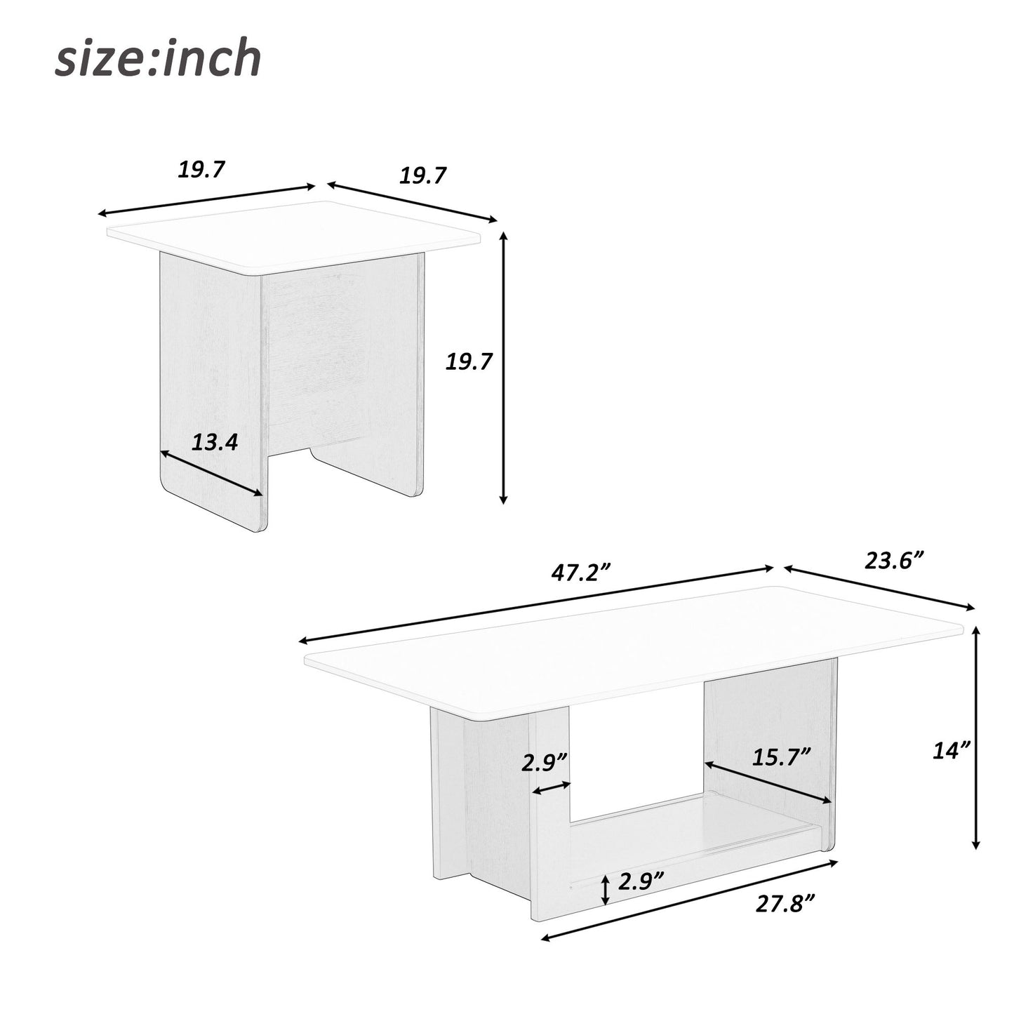 Modern TV Stand And Coffee Table (Set of 2) Hearth and Haven