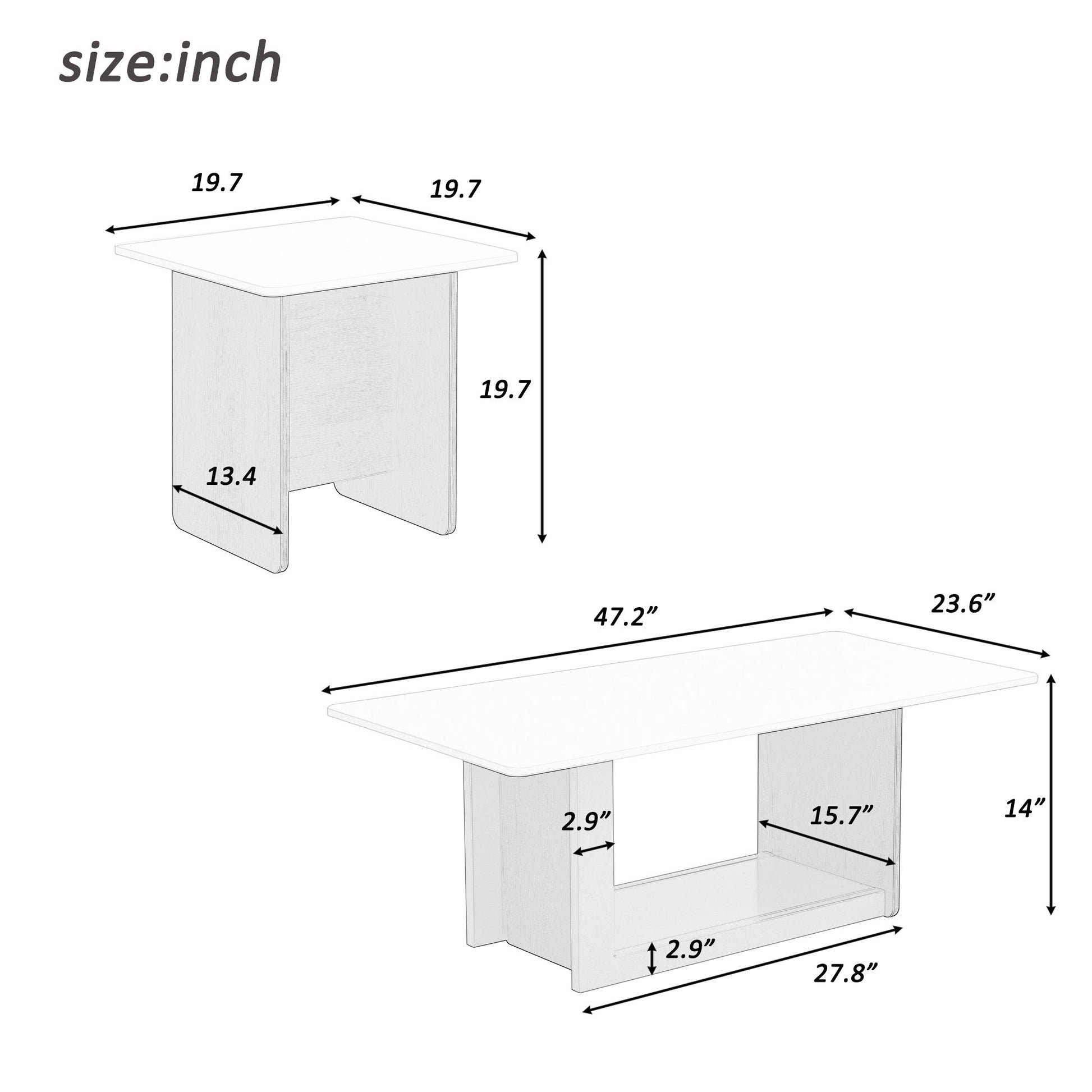 Modern TV Stand And Coffee Table (Set of 2) Hearth and Haven