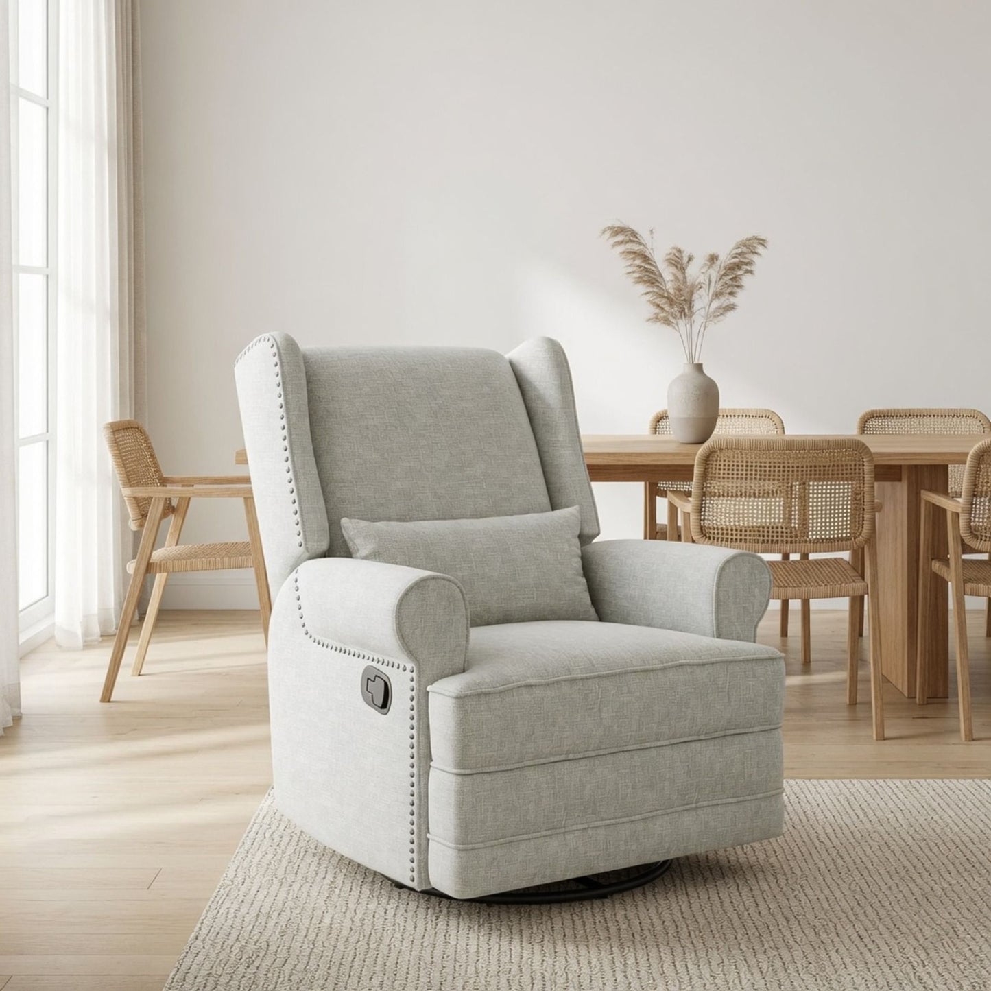 Extra Wide Swivel Recliner Glider Chair With Footrest Home Essentials
