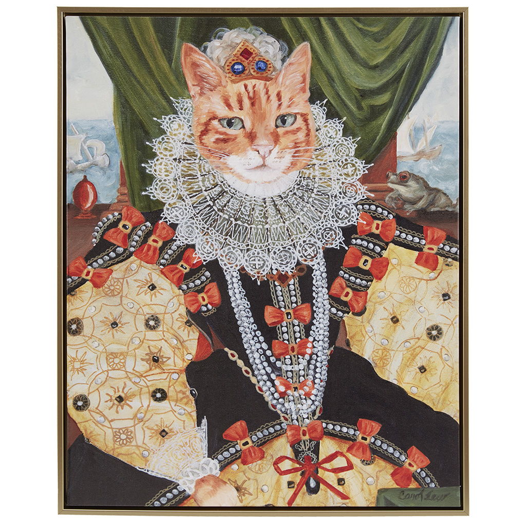 Pet Portrait - Kitty Queen Belle Framed Canvas Wall Art - Multi