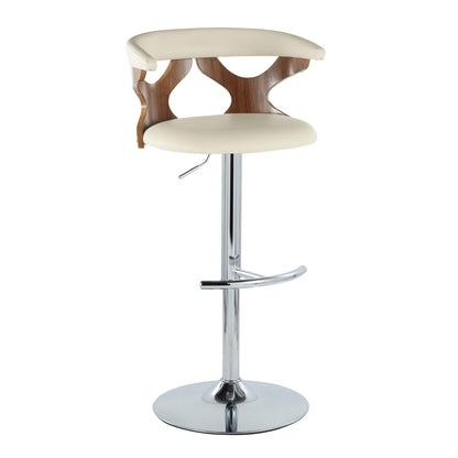 Gardenia - Mid Century Modern Adjustable Barstool With Swivel With Rounded T Footrest (Set of 2) Lumi Source