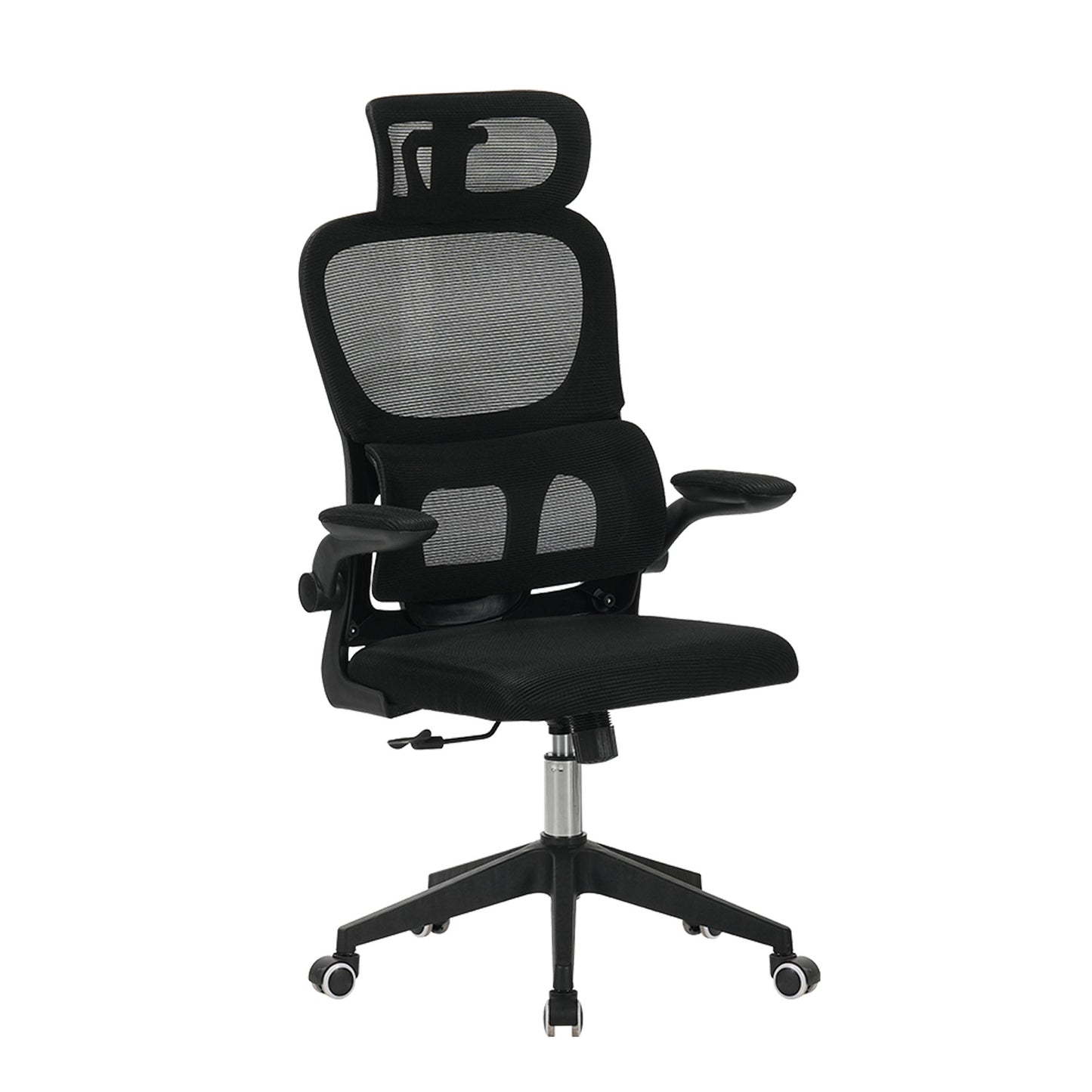 High Back Ergonomic Swivel Rolling Office Chair With Tilt Function, 3D Headrest, Lumbar Support - Black Home Essentials