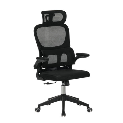 High Back Ergonomic Swivel Rolling Office Chair With Tilt Function, 3D Headrest, Lumbar Support - Black Home Essentials