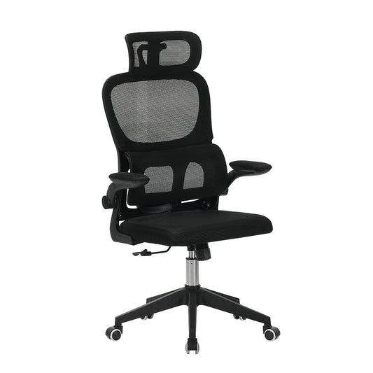 High Back Ergonomic Swivel Rolling Office Chair With Tilt Function, 3D Headrest, Lumbar Support - Black Home Essentials
