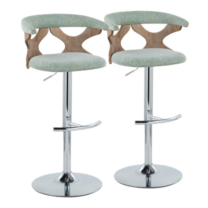 Gardenia - Contemporary Adjustable Barstool With Swivel / Rounded T Footrest (Set of 2) Lumi Source