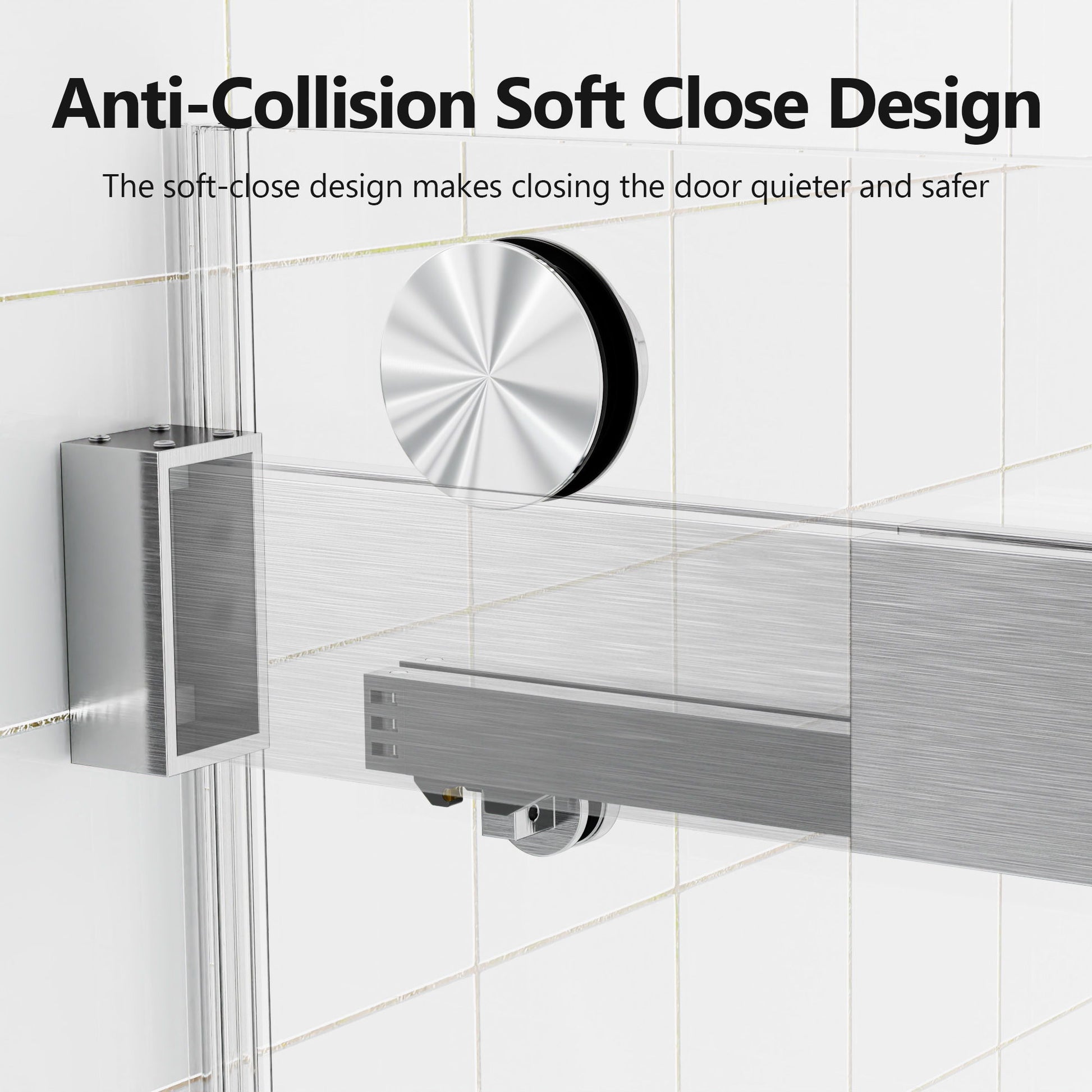Frameless Double Sliding Soft-Close Shower Door, 3 / 8" (10Mm) Thick SGCC Tempered Glass Door, Matte Daily Nest
