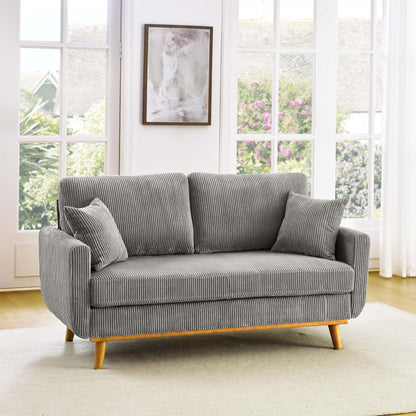 Upholstered Loveseat With Arms And Pillows Home Essentials
