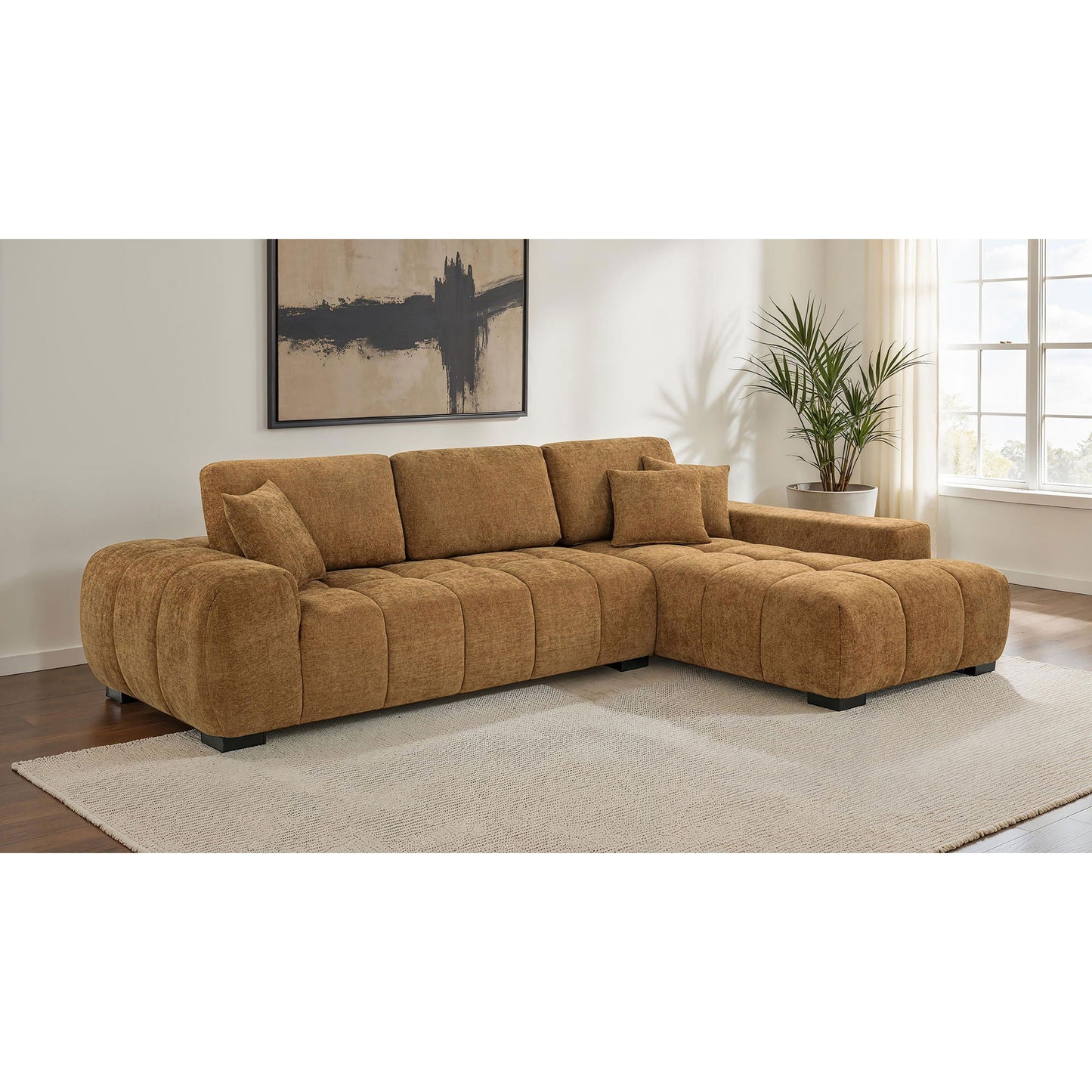 Plather - Sectional Sofa With Chaise - Amber Furniture Max