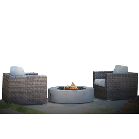 Patio Conversation Set For 2 With Cushions And Fire Pit - Brown LSI Patio Furniture