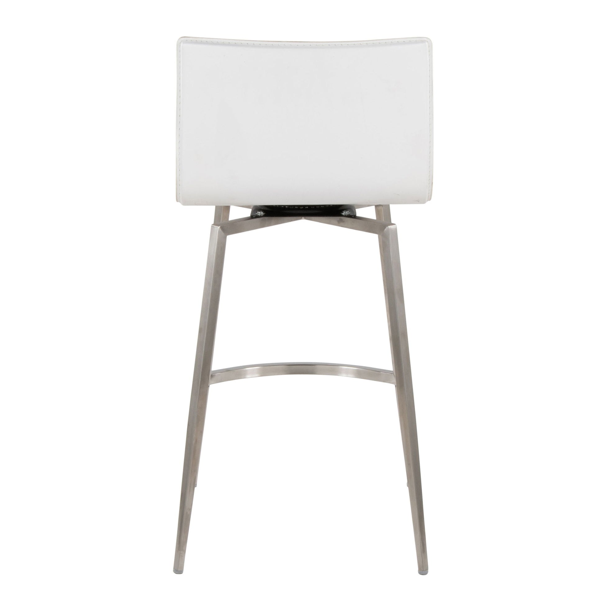 Mara - Upholstered Contemporary Fixed Height Counter Stool With Swivel (Set of 2) - White Lumi Source