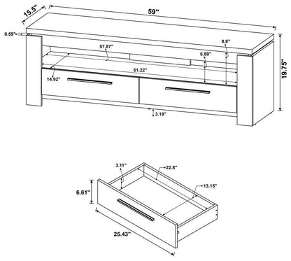 Elkton - 2-Drawer Engineered Wood 59" TV Stand CoasterEssence