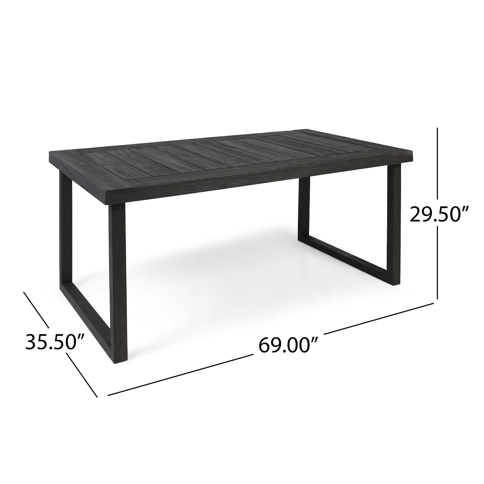 Outdoor Acacia Wood Dining Table, Sandblast Finish Noble House