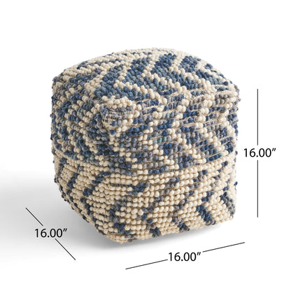 Alina - Wool And Cotton Pouf - Natural Home Essentials
