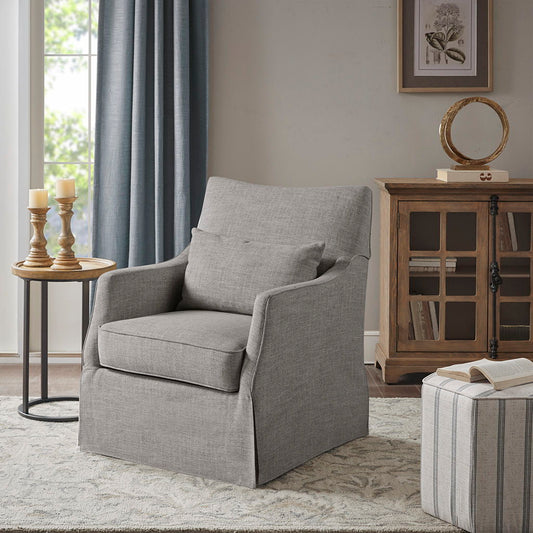 London - Skirted Swivel Chair - Grey