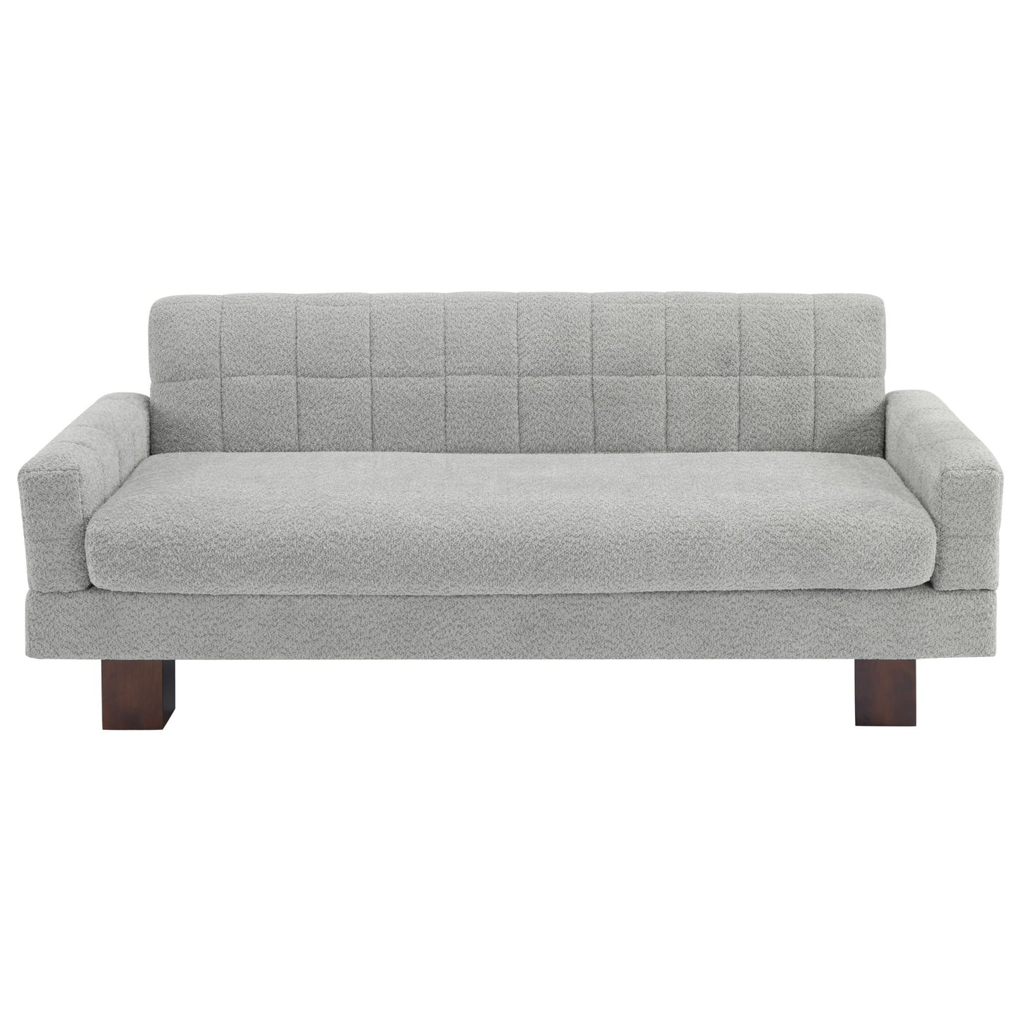 Modern Loveseat Sofa, 2 Seater With Square Arms For Living Room Noble House