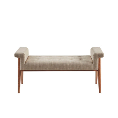 Accent Bench With Button Tufted Seat - Tan - Snoozhouse