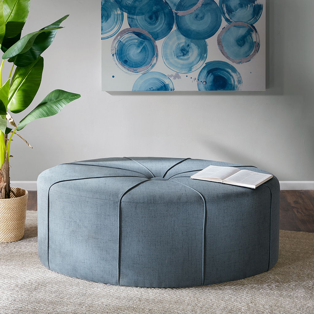 Ferris - Oval Ottoman - Blue