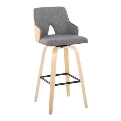 Stella - Contemporary Fixed Height Barstool With Swivel Square Footrest (Set of 2) Lumi Source