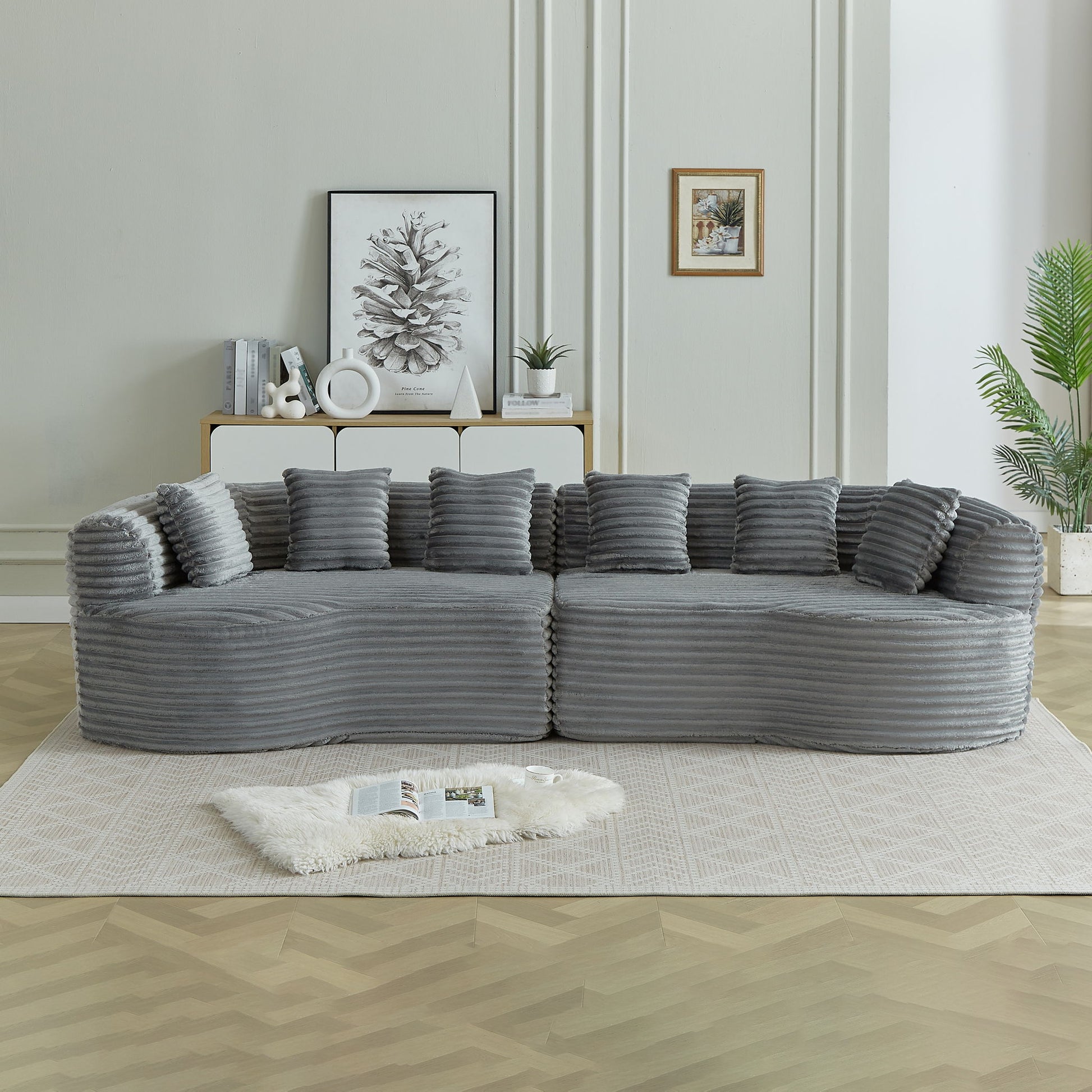 Sectional Sofa, Oversized 4 Seater With Deep Seat Design Home Essentials