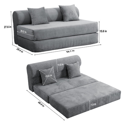 Convertible Sofa Bed, 2 Seater Fold Out Floor Couch Home Essentials