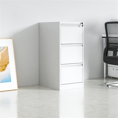 Durable Metal 3 Drawer File Cabinet With Lock For Office Storage Home Essentials