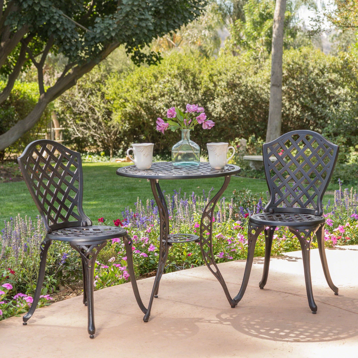 Bono Metal Bistro Set - Black Noble House
