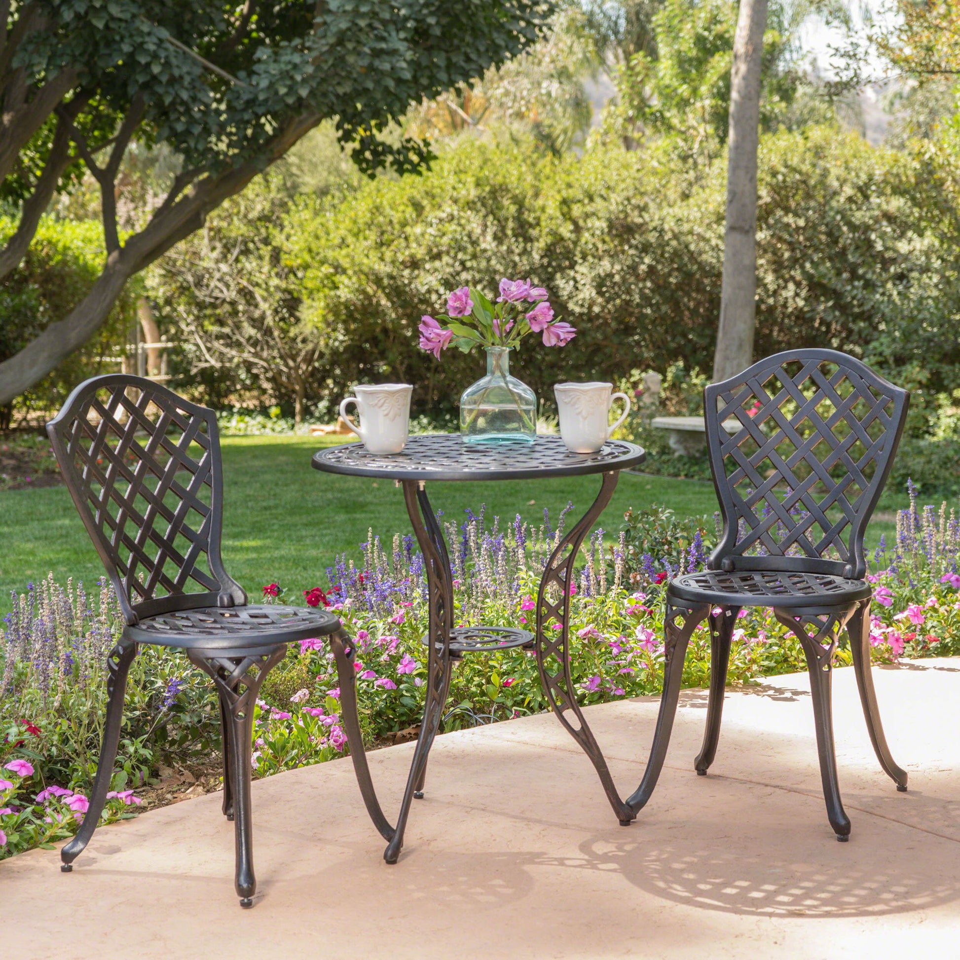 Bono Metal Bistro Set - Black Noble House
