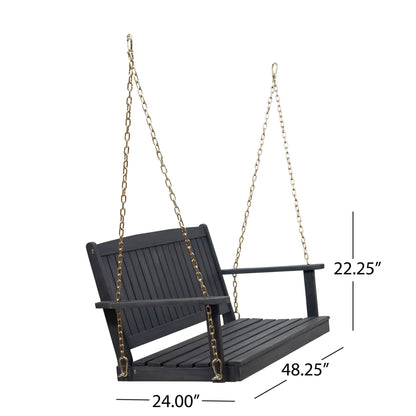 Tambora - Porch Swing Acacia Wood Slat Design Noble House