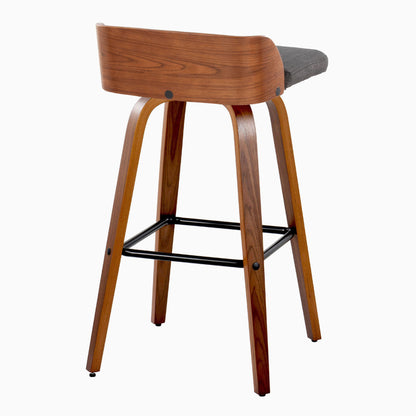 Maya - Mid Century Modern Fixed Height Barstool With Swivel And Square Footrest (Set of 2) Lumi Source