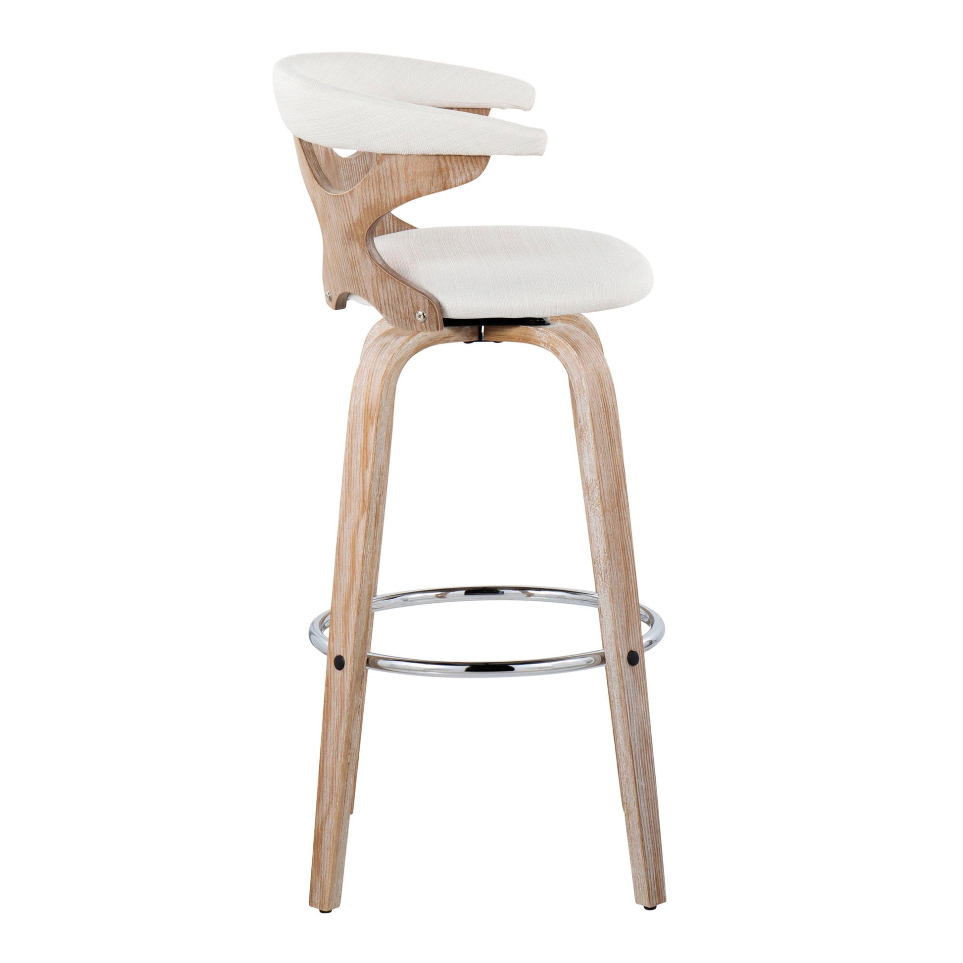 Gardenia - Contemporary Fixed Height Barstool With Swivel With Round Footrest (Set of 2) Lumi Source