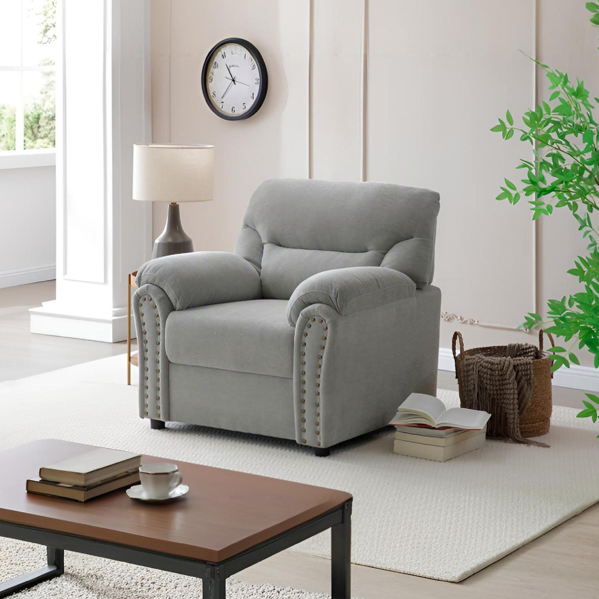 Hamilton - Chair With Hand Applied Nailhead Trim And Pillow Top Arm Cushions Glory Furniture