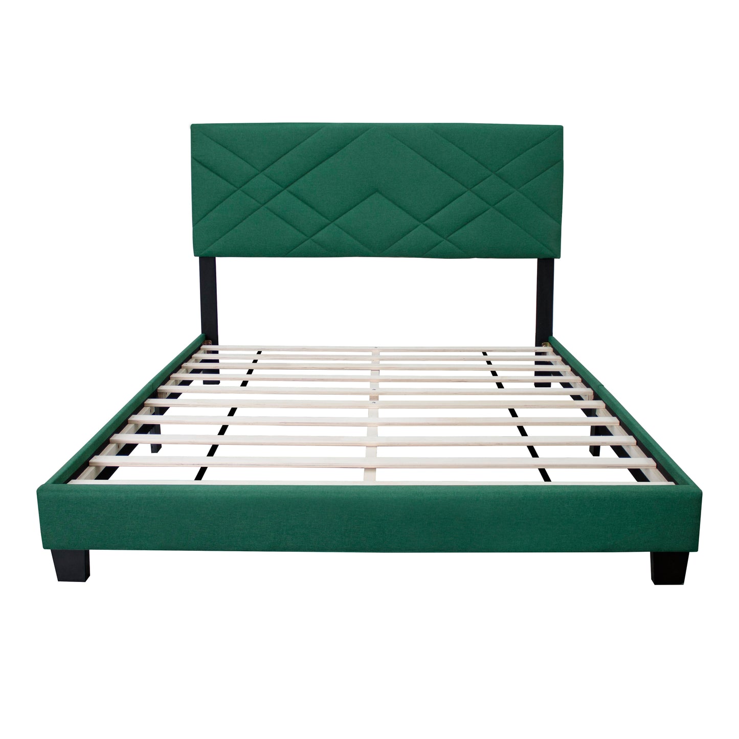 Queen Size Adjustable Upholstered Bed Frame Stain Resistant Cleans Up With A Light Wipe Simple Design Suitable For Any Room