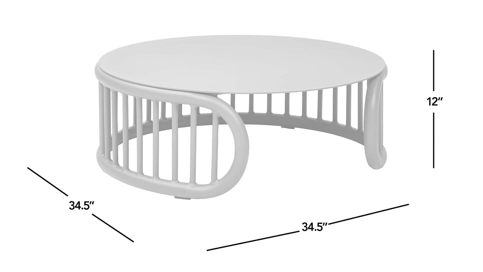 Harper - Indoor/Outdoor Modern Round Coffee Table - Geige Taupe Aluminum Jennifer Taylor Home