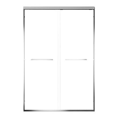 Aluminum Frame Double Double Soft Close Shower Door, Tempered Glass And Dual Stainless Steel Handles Daily Nest