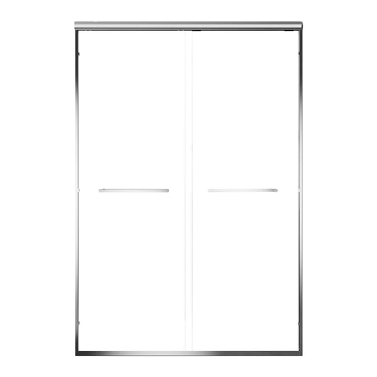 Aluminum Frame Double Double Soft Close Shower Door, Tempered Glass And Dual Stainless Steel Handles Daily Nest