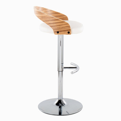 Grotto - Contemporary, Adjustable Barstool With Swivel With Rounded T Footrest (Set of 2) Lumi Source