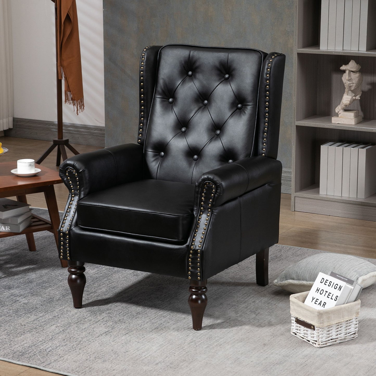 Modern Accent Armchair With Sturdy Wood Legs Home Essentials
