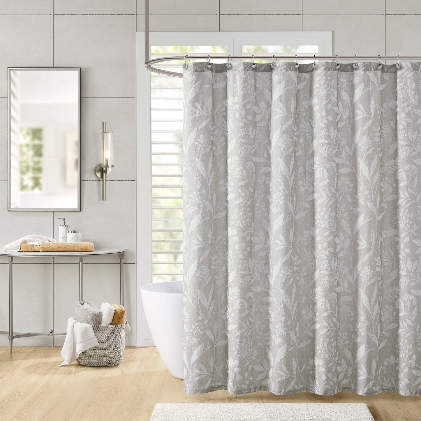 Winslow - Floral Shower Curtain - Taupe