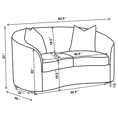 Rory - Sloped Arms Loveseat With Pillows - White Furniture Max