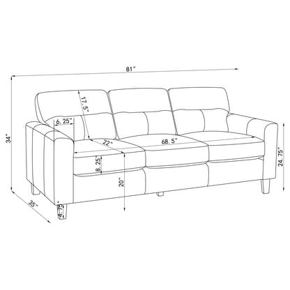 Remington - Sofa Set With Track Arms Furniture Max