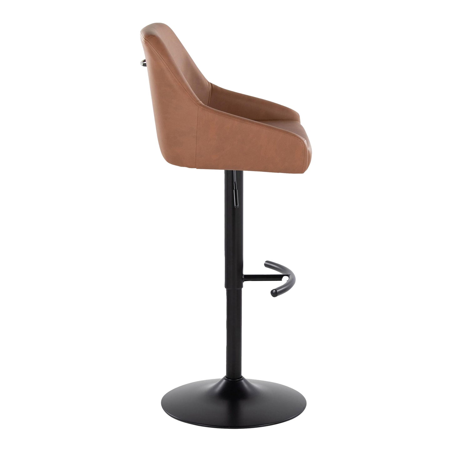 Hannah - Transitional Adjustable Barstool With Swivel With Rounded T Footrest (Set of 2) Lumi Source