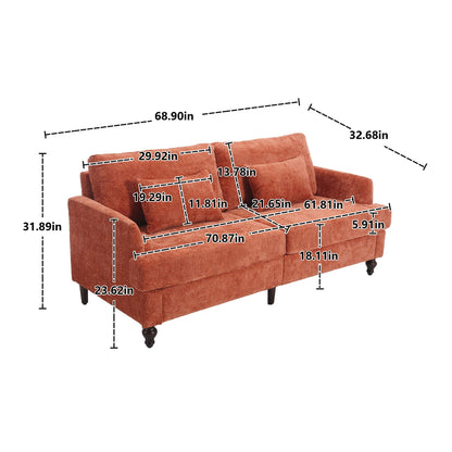 Mid Century Modern Chenille Fabric Loveseat Sofa, 2 Seat Upholstered Couch Home Essentials
