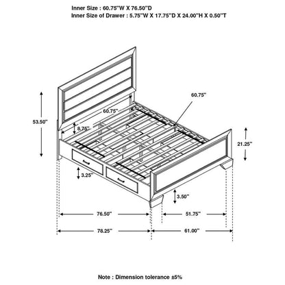 Kauffman - Wood Storage Panel Bed CoasterEveryday