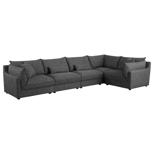 Tomasina - Modular Sectional Sofa With Corner, Armless Chairs And Armchairs - Black Furniture Max