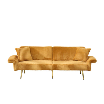 Luxury Corduroy Foldable Double Sofa Bed With Folding Armrests Home Essentials